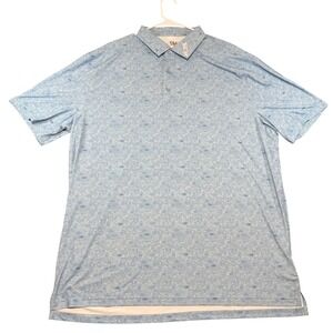 1764 Signature Techie Polo Shirt Mens 2XL Blue Techie Print NWOT